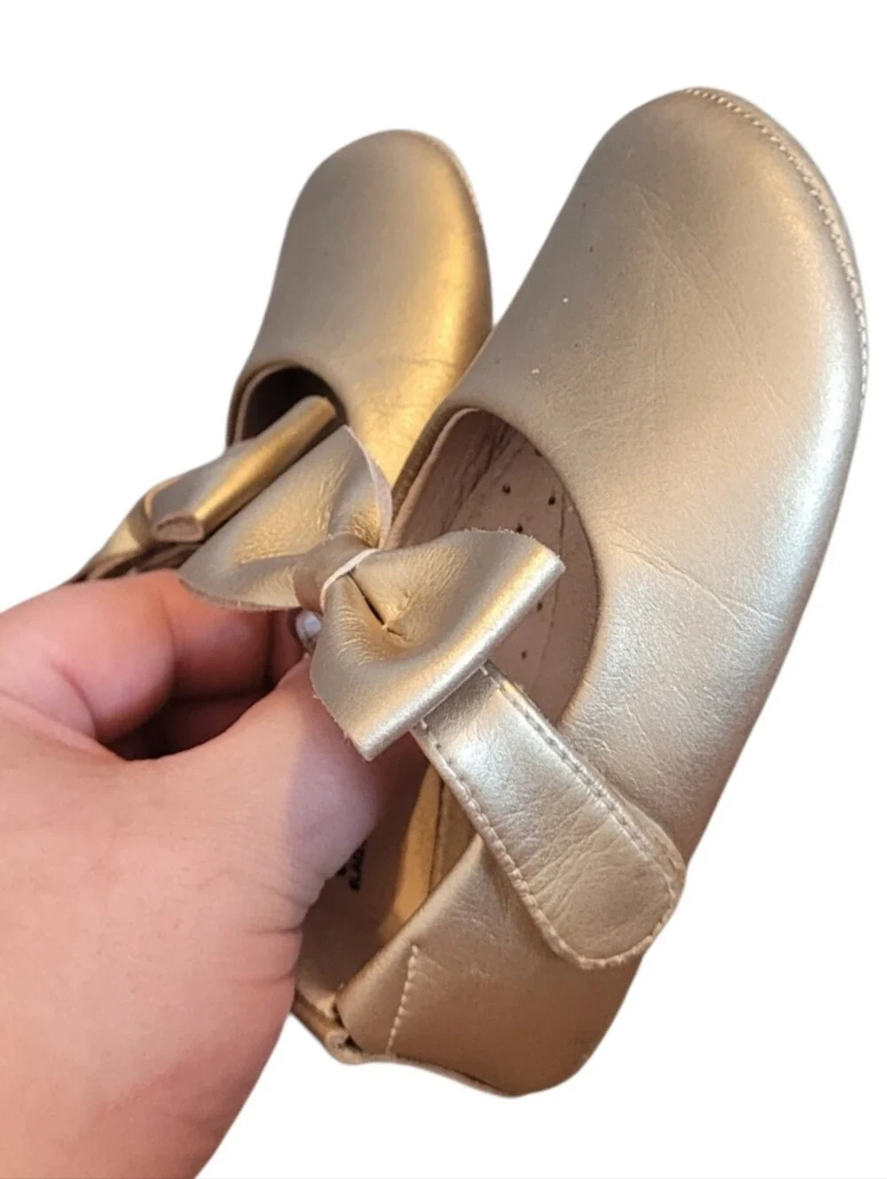 Felix & Flora Gold Bow Mary Jane Kids Shoes Size 135/US 6T